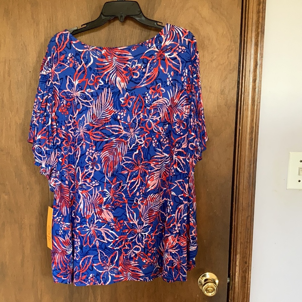 3/$45 Ruby Rd floral print top w stretch pullover shirt casual  boho 1X - Picture 17 of 17